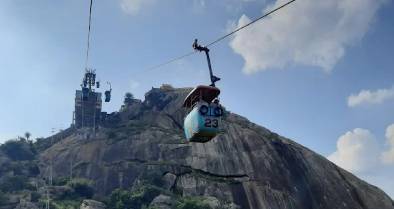 Ambaji Temple devotees climbing 999 steps to Gabbar Hill, Gujarat